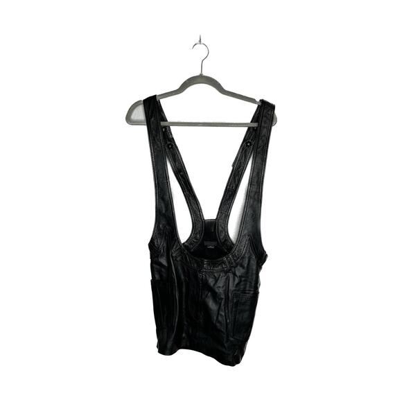Alexander Wang Lamb Leather Skirt Overalls Size 2 - Picture 1 of 10